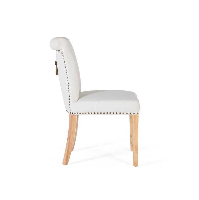 GINER Y COLOMER Lote de 2 sillas de tela y madera beige